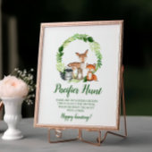 Woodland Animals Pacifier Hunt Game Sign Poster