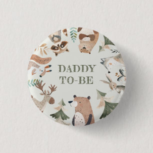 Woodland Animals Papa wordt Baby shower Ronde Button 3,2 Cm