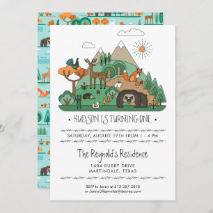 Woodland Animals Party Invitation Kaart