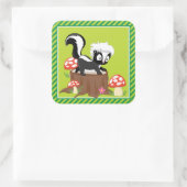 Woodland Animals Party | Skunk Vierkante Sticker (Tas)