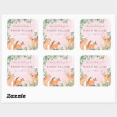 Woodland Animals Pink Bookplate Sticker (Vel)