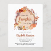 Woodland Animals Pompoen Baby shower Invitation (Voorkant)