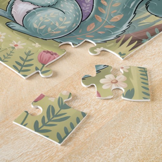 Woodland animals puzzle legpuzzel (Zijkant)