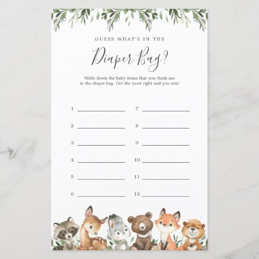 Woodland Animals Raad eens wat er in de luiertas z (Voorkant)