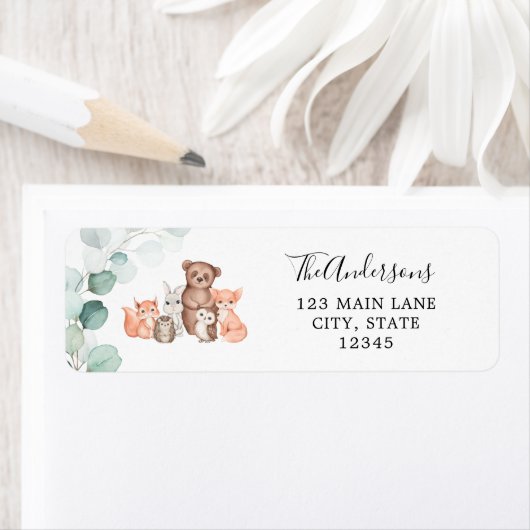 Woodland Animals Return Address Label (Insitu)