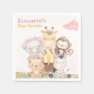 Woodland Animals   Roze Baby shower van geverfd me Servet