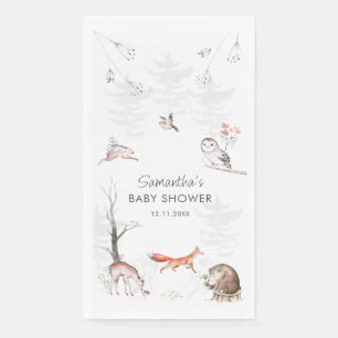 Woodland Animals Rustic Forest Baby shower Servet