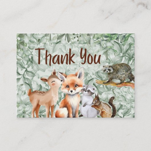 Woodland Animals Safari Dank u Enclosure Kaart (Voorkant)