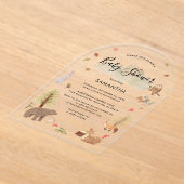 Woodland Animals Script-Baby shower Acryl Uitnodigingen (Laagn)