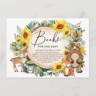 Woodland Animals Sunflower Garden Boos for Baby Informatiekaartje