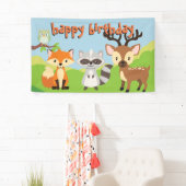 Woodland Animals Theme Birthday Party Banner (Insitu)