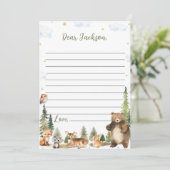 Woodland Animals Time Capsule Note Bericht Kaart (Staand voorkant)