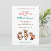 Woodland Animals Tribal Boho Baby shower Invite Kaart (Staand voorkant)