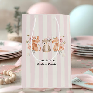 Woodland Animals Verjaardag Gift Bag Rustic Pink Medium Cadeauzakje