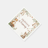 Woodland Animals Verjaardag servetten | rustiek bo (Hoek)