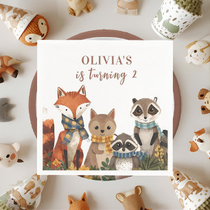 Woodland Animals Verjaardagsfeest Rustiek Servet