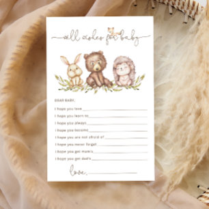 Woodland Animals Well Wishes voor Baby shower Kaar