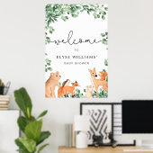 Woodland Animals White Welcome Sign Poster (Thuiskantoor)