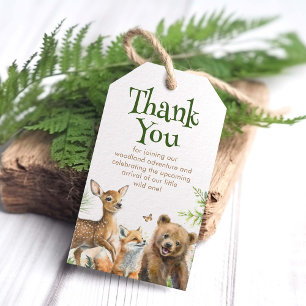 Woodland Animals Wild One Baby shower Hartelijk da Cadeaulabel