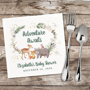 Woodland Animals Winter Baby shower Servet