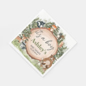 Woodland Animals Wood Slice Baby shower Servet (Hoek)