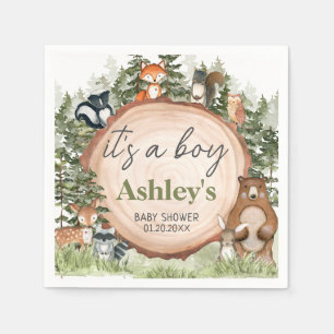 Woodland Animals Wood Slice Baby shower Servet