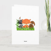 Woodland Animaux Baby shower Merci Cartes (Dos)