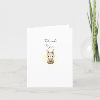 Woodland Animaux Baby shower Merci Note Card