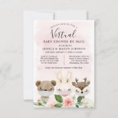 Woodland Animaux Baby shower virtuel Invitations f (Devant)