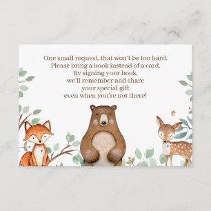 Woodland Animaux Baby showers Livres pour cartes p
