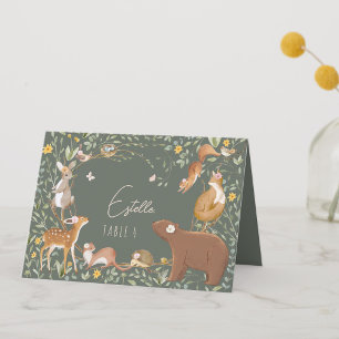 Woodland Animaux Forest Baby shower Carte Place
