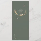 Woodland Animaux Forest Friends Menu Baby shower (Dos)