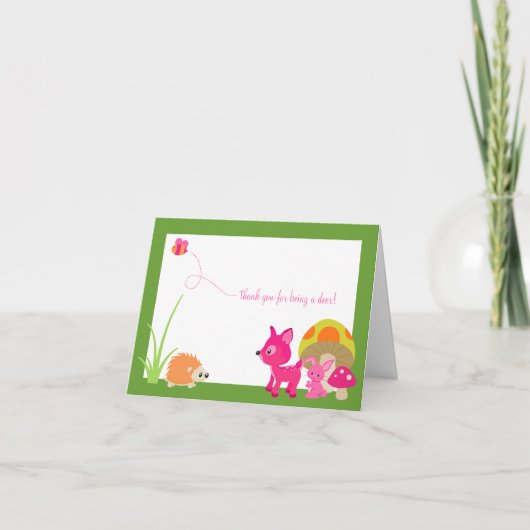 Woodland Animaux Merci Cartes (Devant)