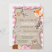 Woodland Anniversaire Invitation Lumberjack Girl R (Devant)