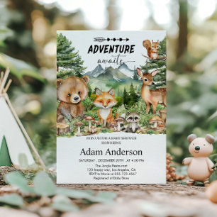 Woodland Avontuur Baby Shower Uitnodiging   Bos