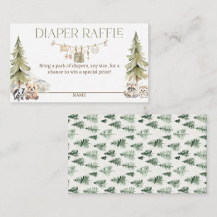 Woodland Avontuur Oh Jongen Baby Shower Luier Informatiekaartje