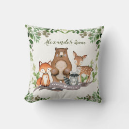 Woodland Baby Animals Greenery Nursery Decoration Kussen