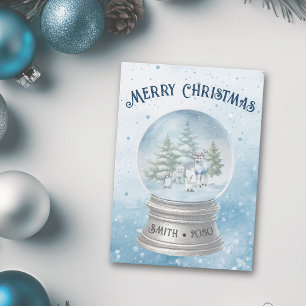 Woodland Baby Animals Kerst Flat Vakantie Kaart