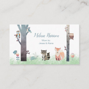 Woodland Baby Animals Mammie Calling Card Visitekaartje