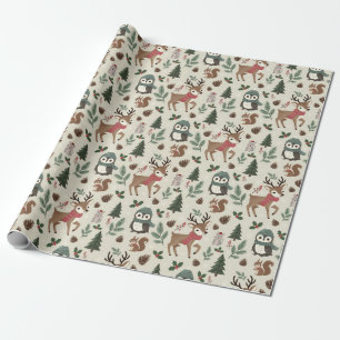  Woodland Baby Deer Woodsy Wrapping Paper Cadeaupapier