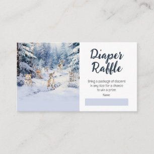 Woodland Baby Dieren Winter Baby Luier Raffle Informatiekaartje