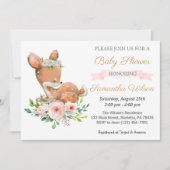 Woodland Baby Fawn Baby shower Invitation Kaart (Voorkant)