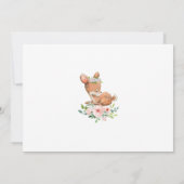 Woodland Baby Fawn Baby shower Invitation Kaart (Achterkant)