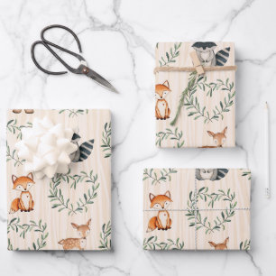 Woodland Baby Forest Dier Inpakpapier Vel