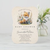 Woodland Baby Fox Spring Baby shower Invitation (Debout devant)