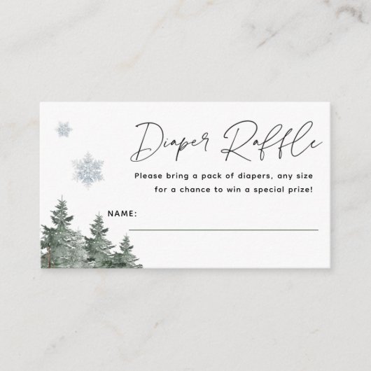 Woodland Baby Het is koud buiten luierloof Informatiekaartje (Voorkant)