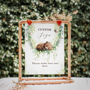 Woodland Baby Jongen Douche Aangepast teken Poster