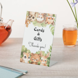 Woodland Baby Jongensdouche Kaarten & Cadeaus Reclamebord Met Voetstuk