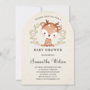 Woodland Baby Ree Lentebaby Shower Uitnodiging