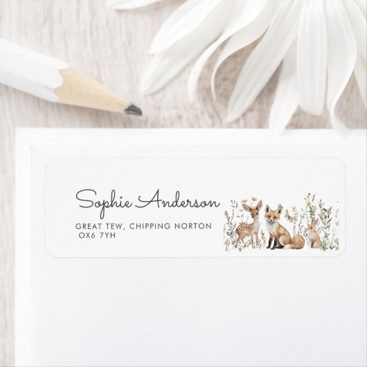 Woodland Baby shower Adres Etiket (Insitu)